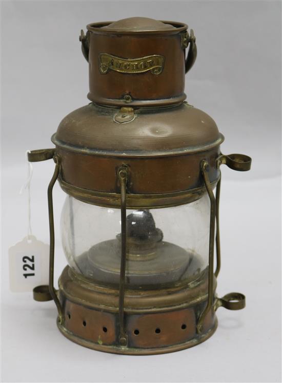 An Anchor ships oil lamp